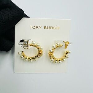 Tory Burch Kira Pearl Hoop Earrings